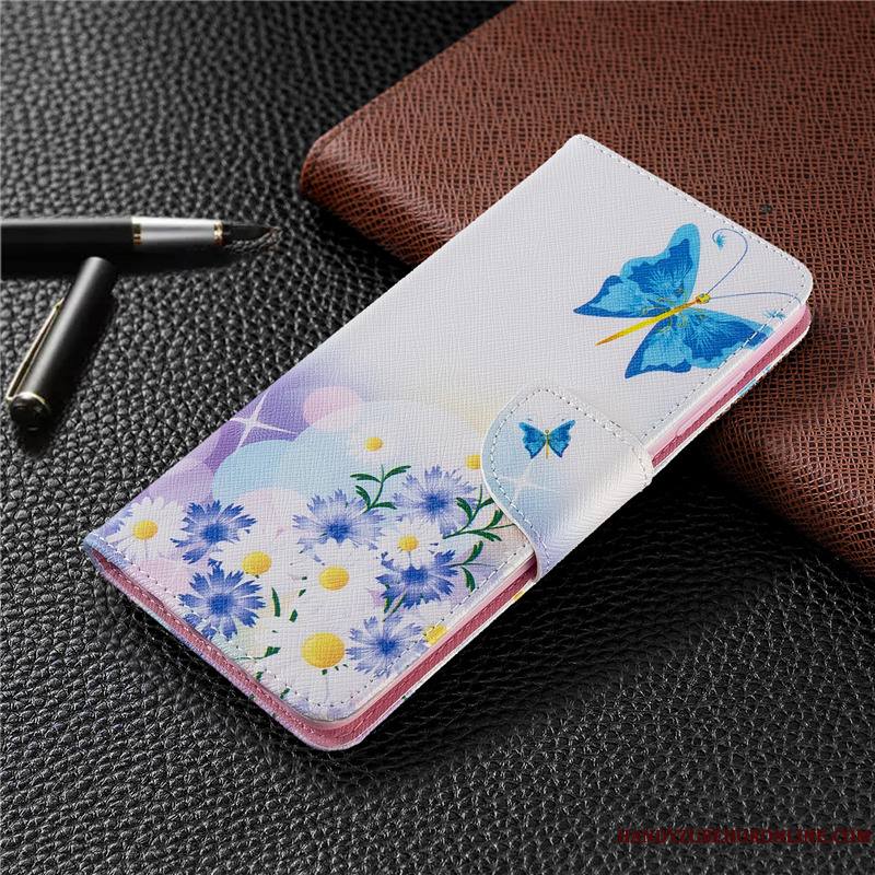 Redmi Note 9 Pro Coque Étui Blanc Housse Protection Rouge Peinture Étui En Cuir