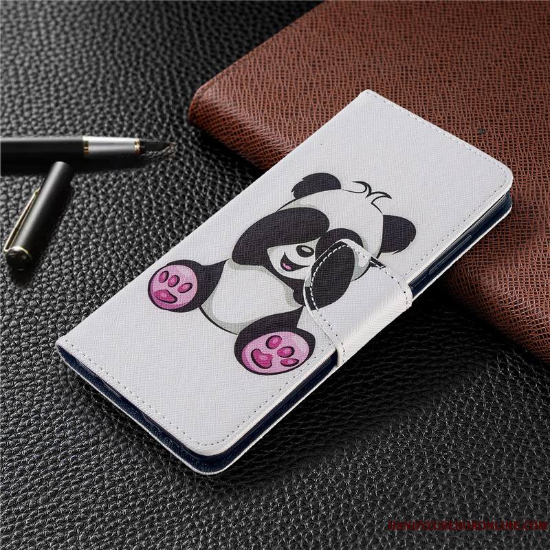 Redmi Note 9 Pro Coque Étui Blanc Housse Protection Rouge Peinture Étui En Cuir