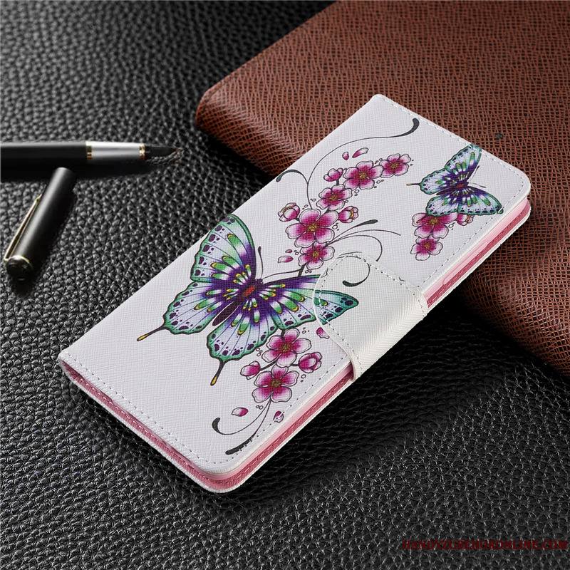 Redmi Note 9 Pro Coque Étui Blanc Housse Protection Rouge Peinture Étui En Cuir