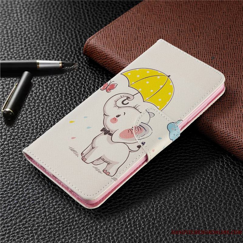 Redmi Note 9 Pro Coque Étui Blanc Housse Protection Rouge Peinture Étui En Cuir