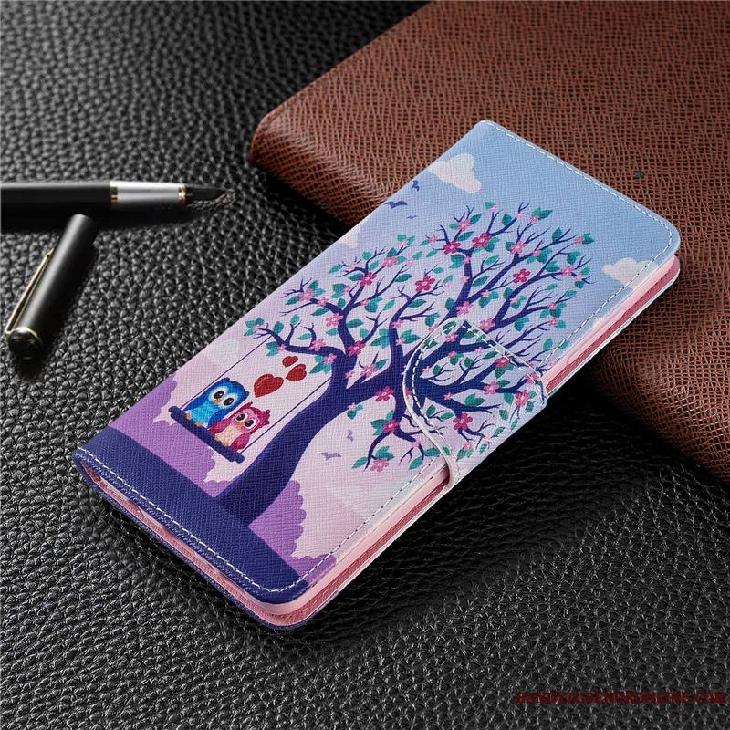 Redmi Note 9 Pro Coque Étui Blanc Housse Protection Rouge Peinture Étui En Cuir