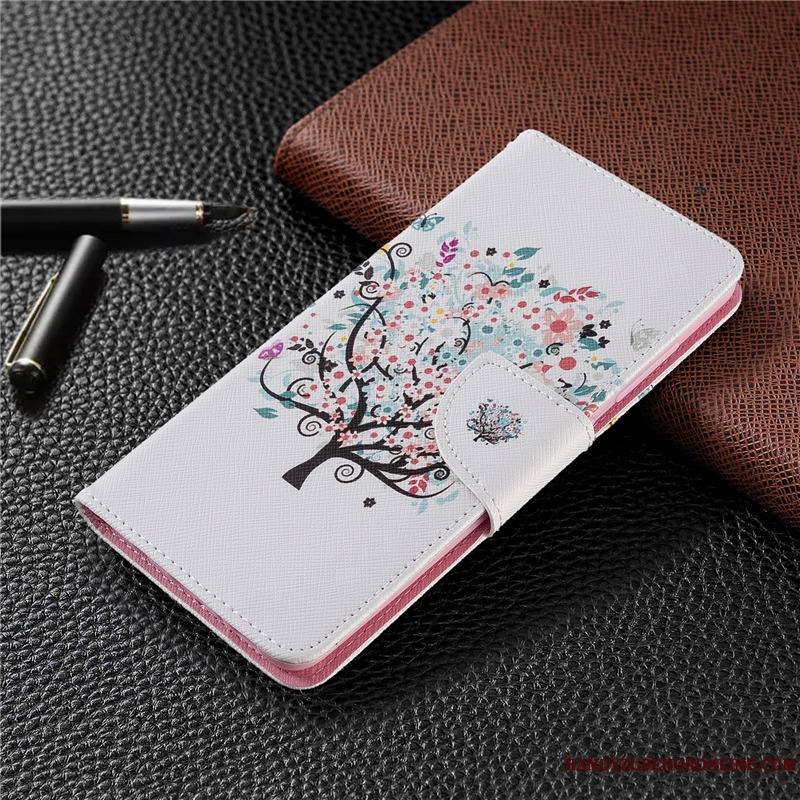 Redmi Note 9 Pro Coque Étui Blanc Housse Protection Rouge Peinture Étui En Cuir