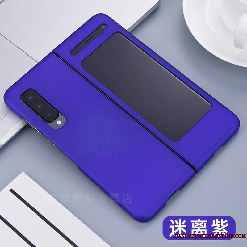 Samsung Fold Business Coque De Téléphone Luxe Délavé En Daim Violet Tout Compris Étui