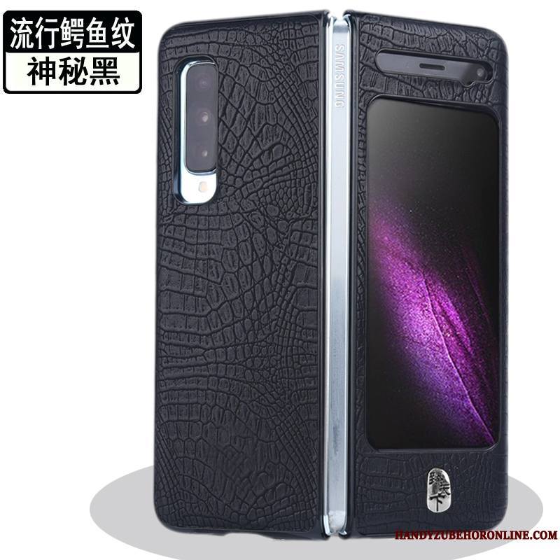 Samsung Fold Coque Étui Protection Divisé Téléphone Portable Délavé En Daim Étoile Incassable