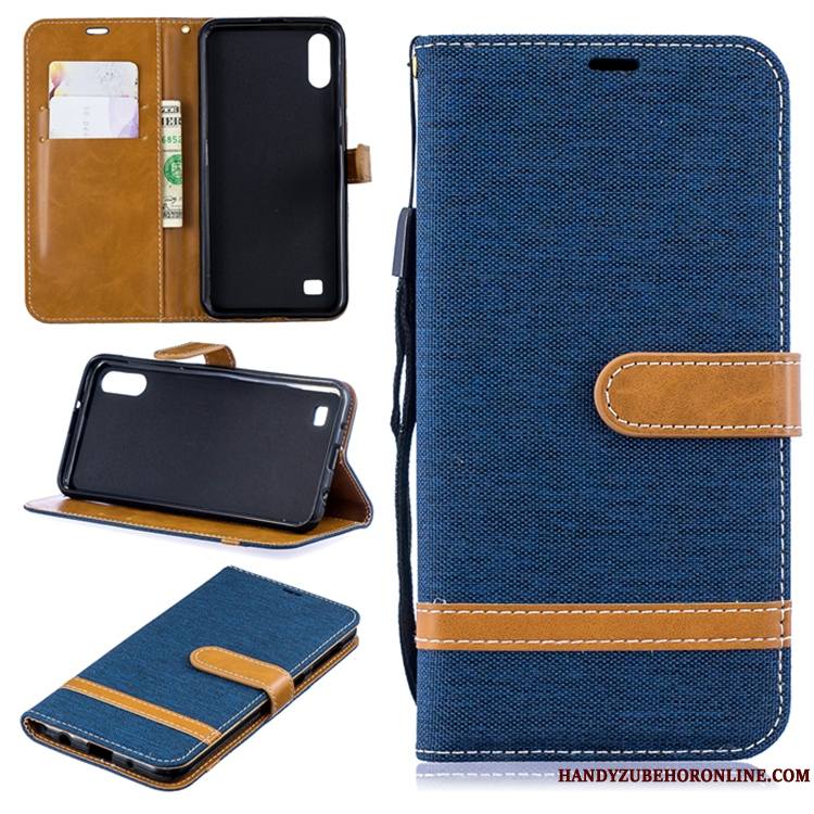 Samsung Galaxy A10 Coque De Téléphone En Denim Personnalité Créatif Étui En Cuir Fluide Doux Étoile