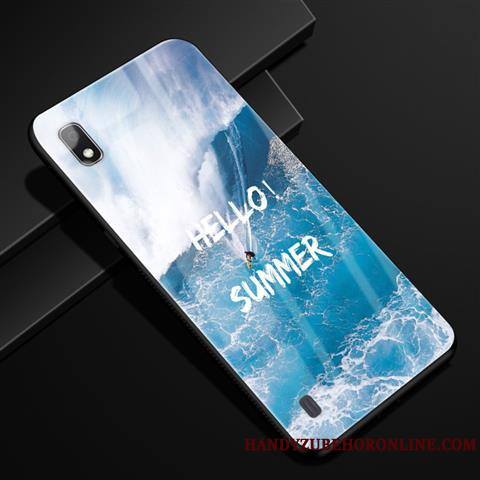 Samsung Galaxy A10 Coque Personnalisé Protection Verre Étui Bleu Marque De Tendance Ciel Étoilé