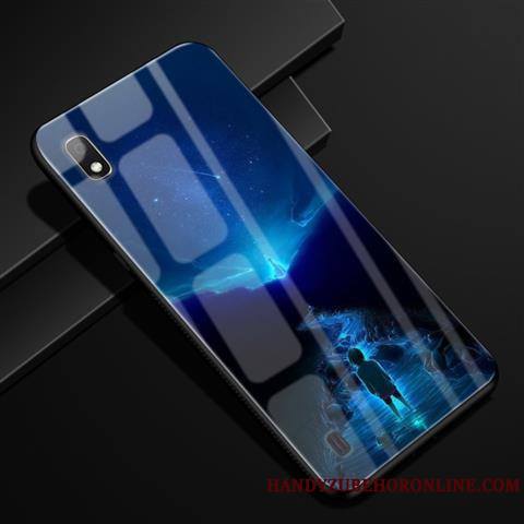 Samsung Galaxy A10 Coque Personnalisé Protection Verre Étui Bleu Marque De Tendance Ciel Étoilé