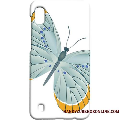 Samsung Galaxy A10 Coque Étui Protection Délavé En Daim Vert Étoile Papillon Art