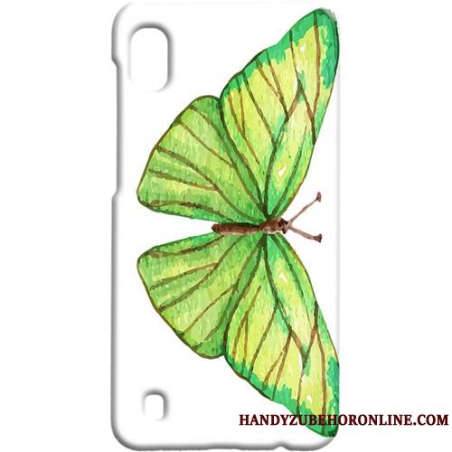 Samsung Galaxy A10 Coque Étui Protection Délavé En Daim Vert Étoile Papillon Art