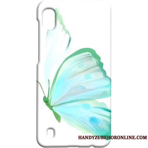 Samsung Galaxy A10 Coque Étui Protection Délavé En Daim Vert Étoile Papillon Art