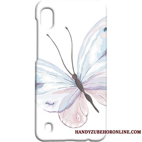 Samsung Galaxy A10 Coque Étui Protection Délavé En Daim Vert Étoile Papillon Art