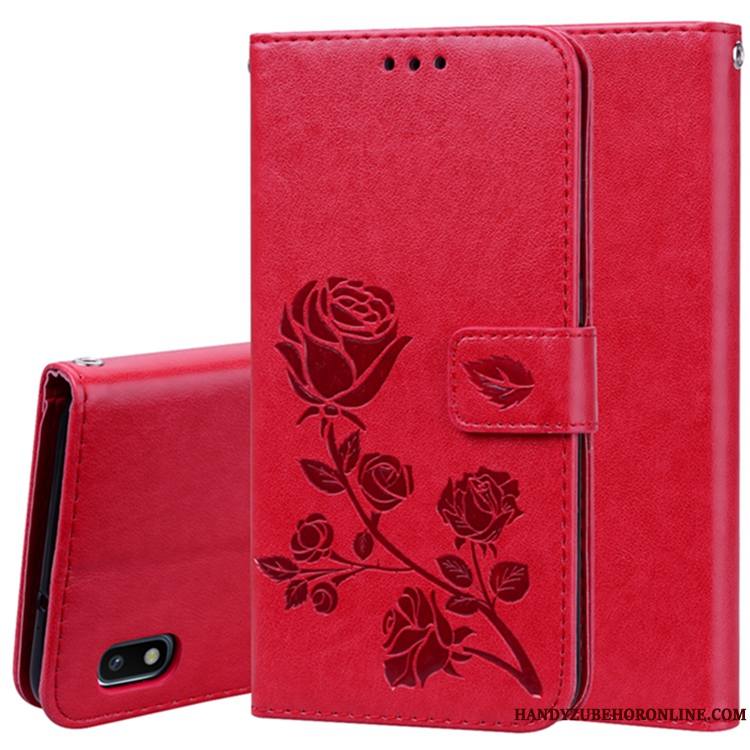 Samsung Galaxy A10 Étui En Cuir Coque Étoile Téléphone Portable Portefeuille Fluide Doux Rose