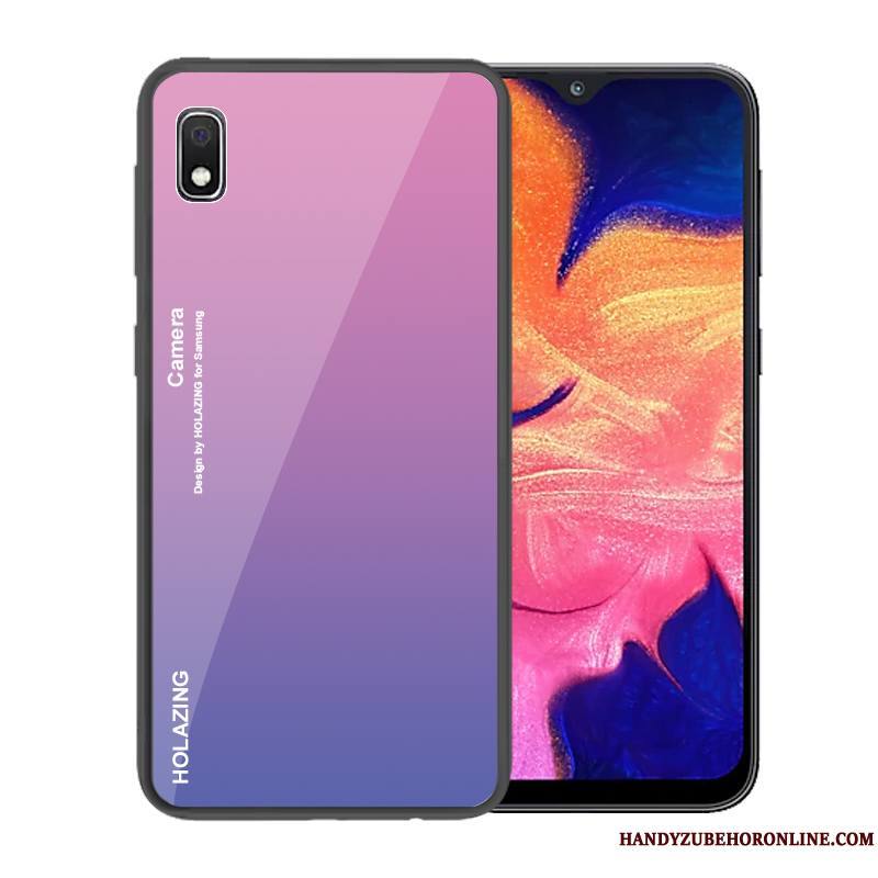 Samsung Galaxy A10 Étui Marque De Tendance Coque De Téléphone Dégradé Étoile Verre Bleu