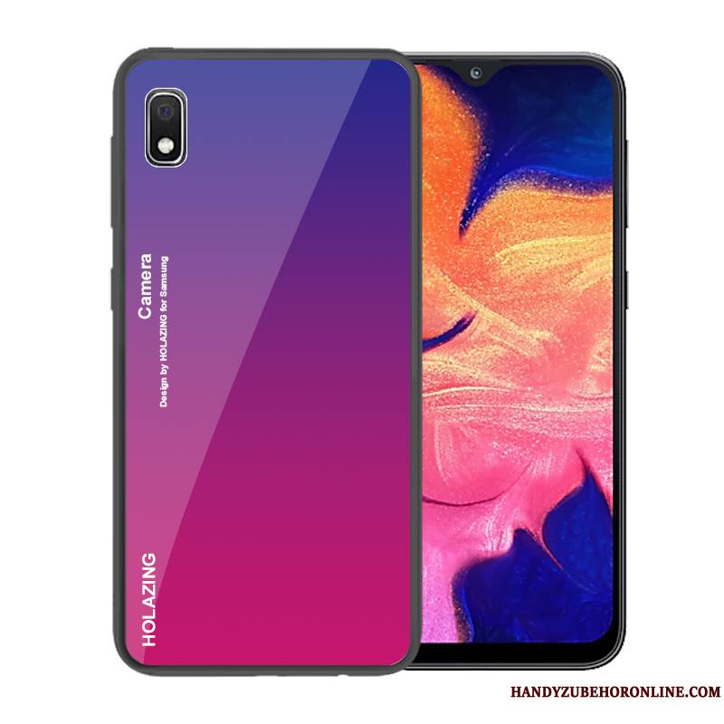 Samsung Galaxy A10 Étui Marque De Tendance Coque De Téléphone Dégradé Étoile Verre Bleu