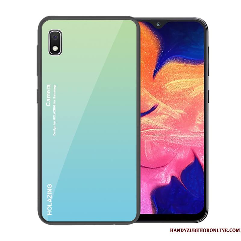 Samsung Galaxy A10 Étui Marque De Tendance Coque De Téléphone Dégradé Étoile Verre Bleu