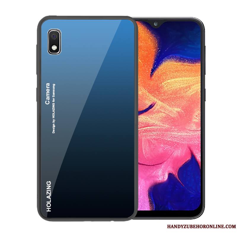 Samsung Galaxy A10 Étui Marque De Tendance Coque De Téléphone Dégradé Étoile Verre Bleu