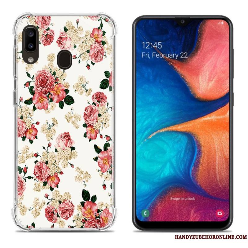 Samsung Galaxy A20e Coque Ballon Fluide Doux Multicolore Net Rouge Incassable Créatif Étoile