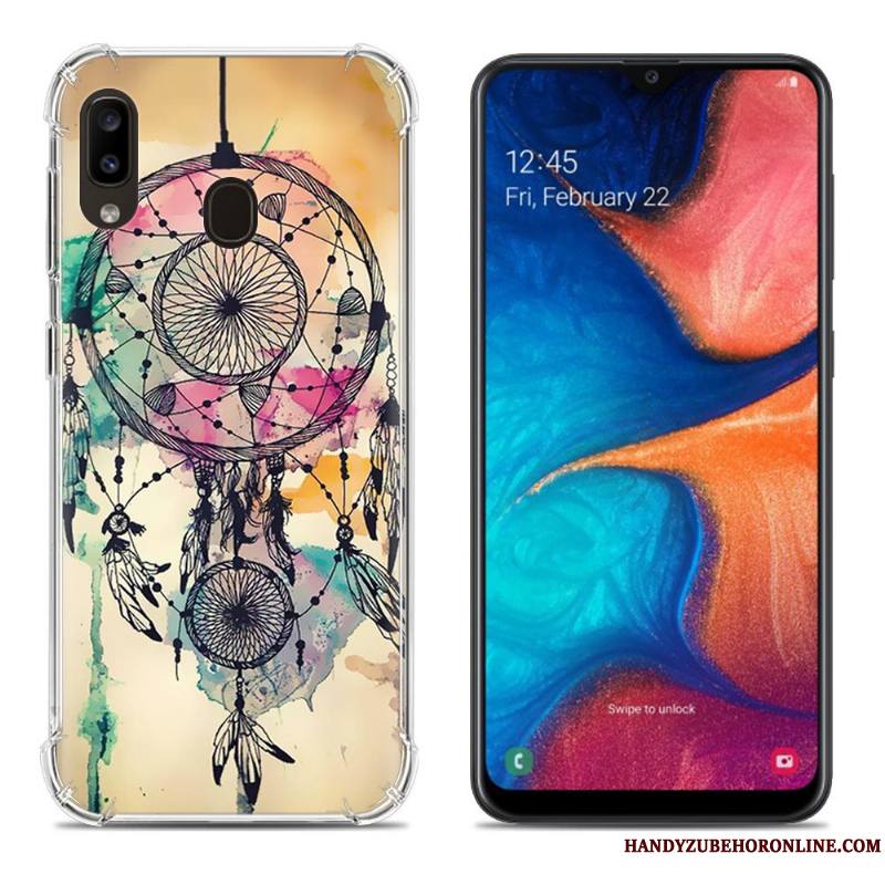 Samsung Galaxy A20e Coque Ballon Fluide Doux Multicolore Net Rouge Incassable Créatif Étoile