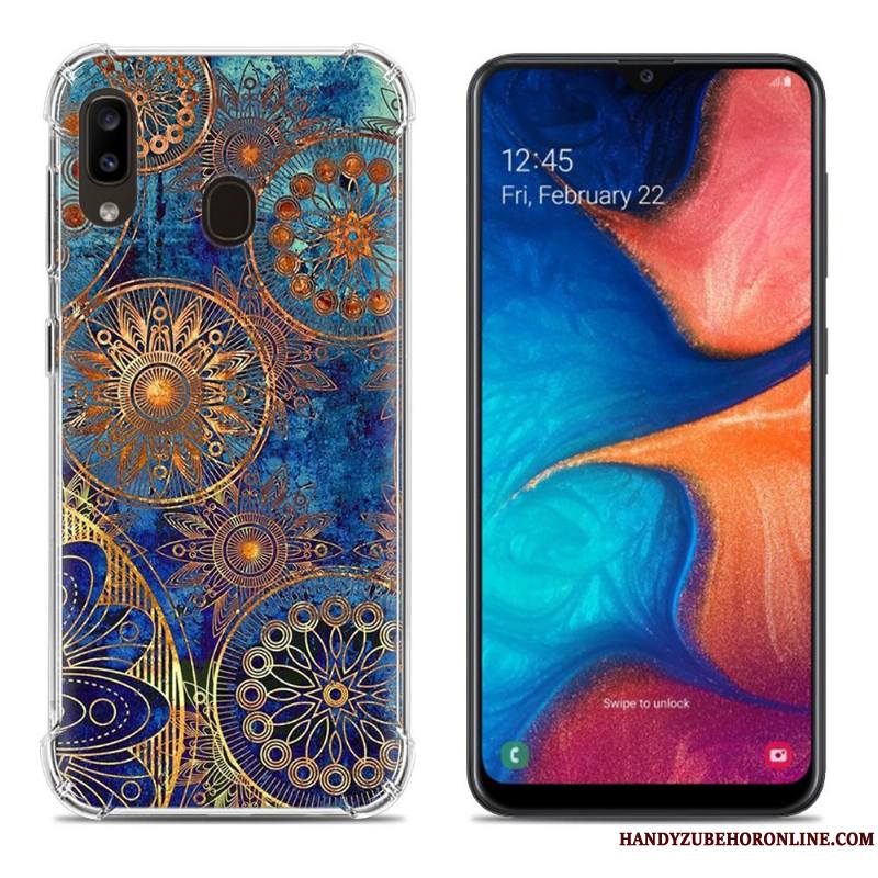 Samsung Galaxy A20e Coque Ballon Fluide Doux Multicolore Net Rouge Incassable Créatif Étoile