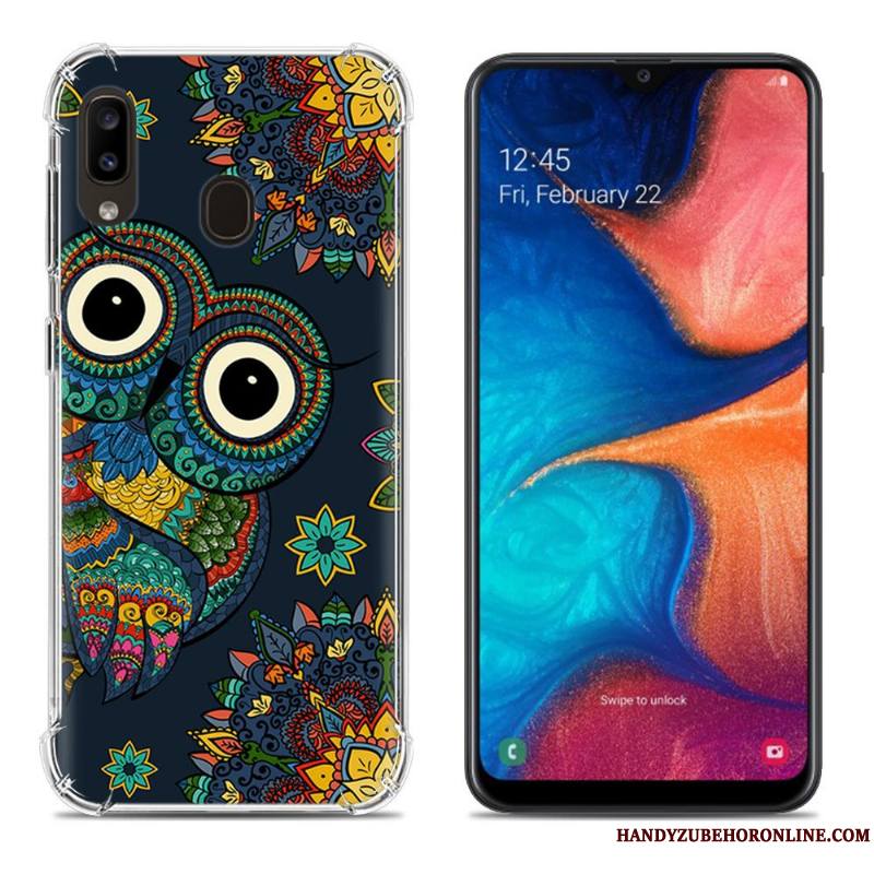 Samsung Galaxy A20e Coque Ballon Fluide Doux Multicolore Net Rouge Incassable Créatif Étoile