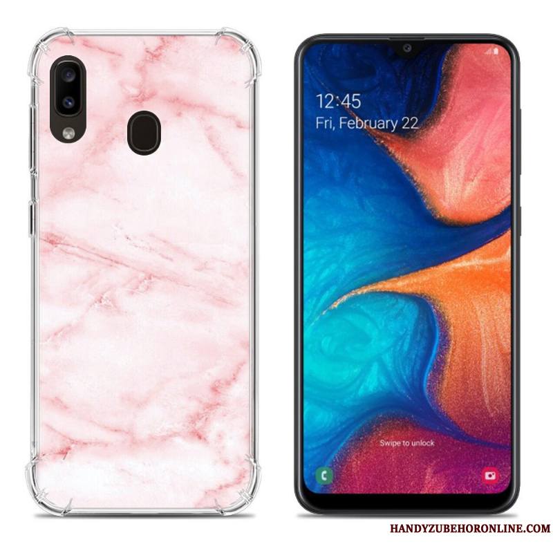 Samsung Galaxy A20e Coque Ballon Fluide Doux Multicolore Net Rouge Incassable Créatif Étoile