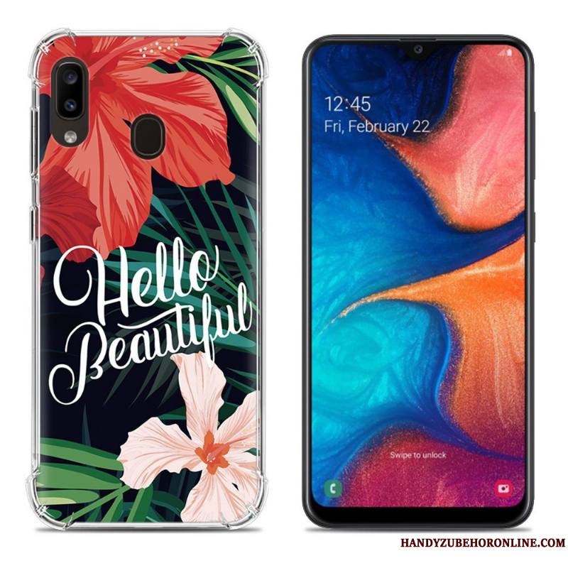 Samsung Galaxy A20e Coque Ballon Fluide Doux Multicolore Net Rouge Incassable Créatif Étoile