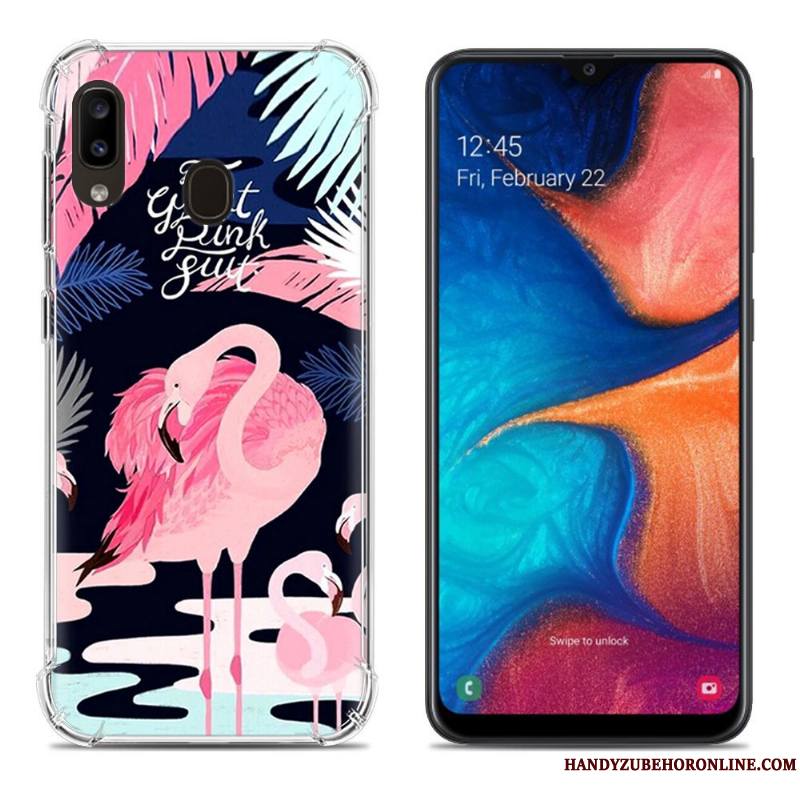 Samsung Galaxy A20e Coque Ballon Fluide Doux Multicolore Net Rouge Incassable Créatif Étoile