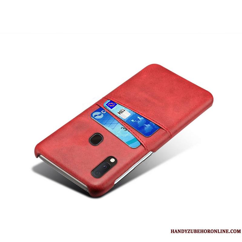 Samsung Galaxy A20e Coque De Téléphone Étui En Cuir Protection Personnalité Carte Gris Incassable