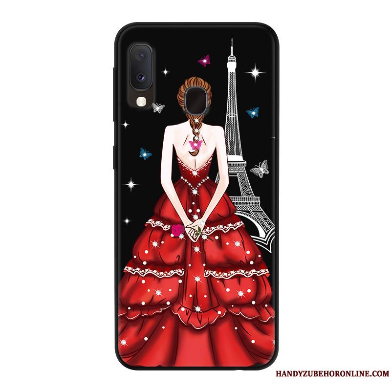 Samsung Galaxy A20e Dessin Animé Étui Rouge Yarn Protection Incassable Coque De Téléphone