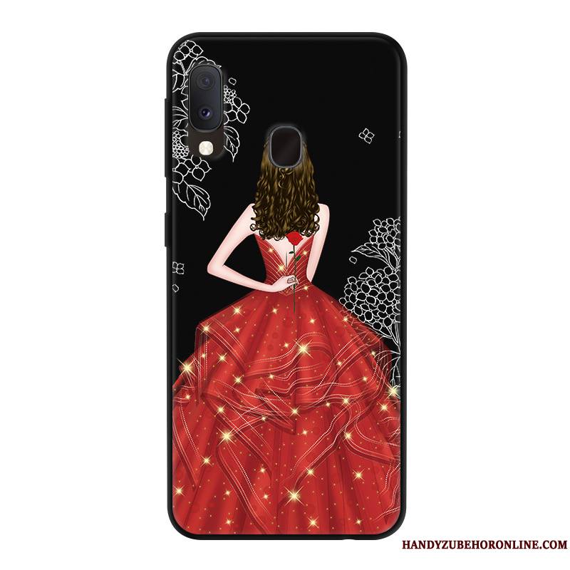 Samsung Galaxy A20e Dessin Animé Étui Rouge Yarn Protection Incassable Coque De Téléphone