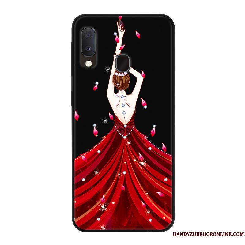 Samsung Galaxy A20e Dessin Animé Étui Rouge Yarn Protection Incassable Coque De Téléphone