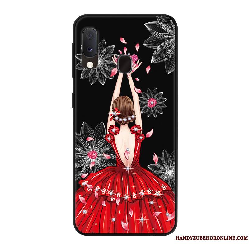 Samsung Galaxy A20e Dessin Animé Étui Rouge Yarn Protection Incassable Coque De Téléphone