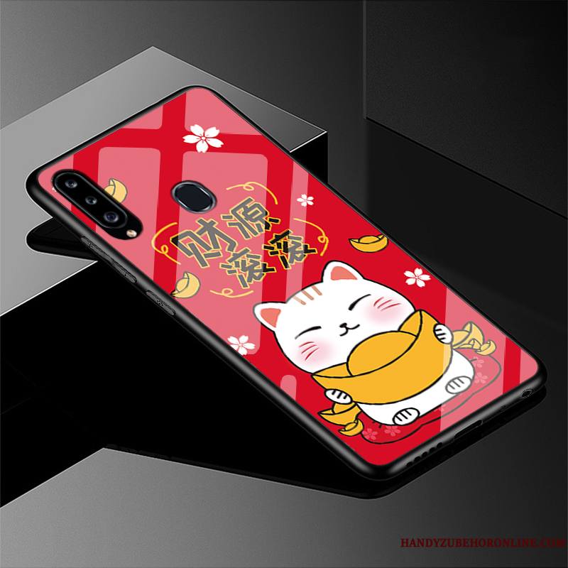 Samsung Galaxy A20s Coque De Téléphone Nouveau Chat Difficile Rouge Protection Richesse