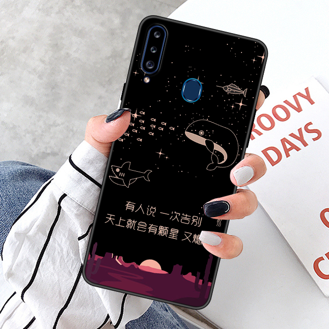 Samsung Galaxy A20s Délavé En Daim Coque De Téléphone Étoile Rouge Personnalisé Fluide Doux Amoureux