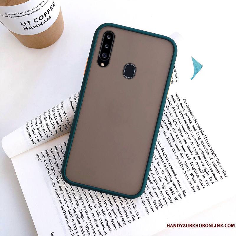 Samsung Galaxy A20s Délavé En Daim Étoile Coque De Téléphone Noir Difficile Étui Téléphone Portable