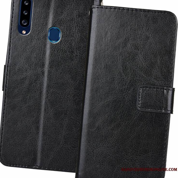 Samsung Galaxy A20s Étoile Portefeuille Coque De Téléphone Cuir Véritable Housse Incassable Tout Compris