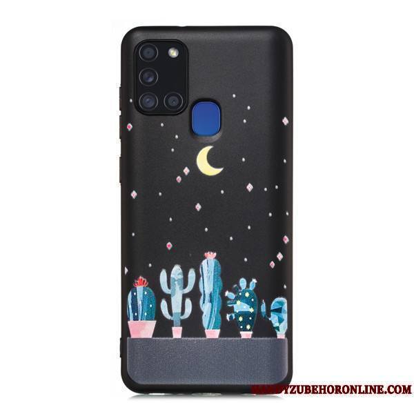 Samsung Galaxy A21s Coque Noir Étui Étoile Tout Compris Incassable Dessin Animé Téléphone Portable