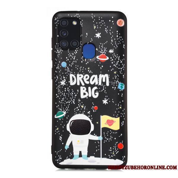 Samsung Galaxy A21s Coque Noir Étui Étoile Tout Compris Incassable Dessin Animé Téléphone Portable