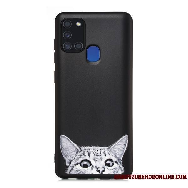 Samsung Galaxy A21s Coque Noir Étui Étoile Tout Compris Incassable Dessin Animé Téléphone Portable