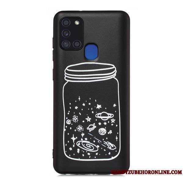 Samsung Galaxy A21s Coque Noir Étui Étoile Tout Compris Incassable Dessin Animé Téléphone Portable