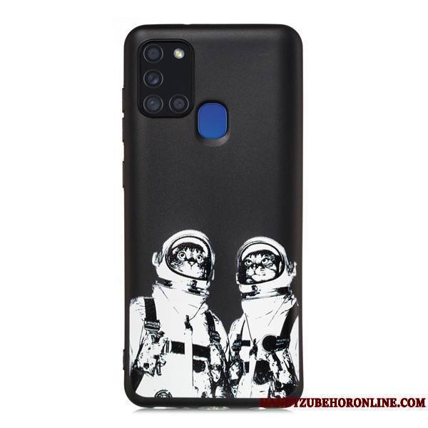 Samsung Galaxy A21s Coque Noir Étui Étoile Tout Compris Incassable Dessin Animé Téléphone Portable