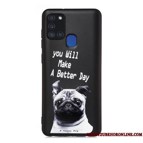 Samsung Galaxy A21s Coque Noir Étui Étoile Tout Compris Incassable Dessin Animé Téléphone Portable