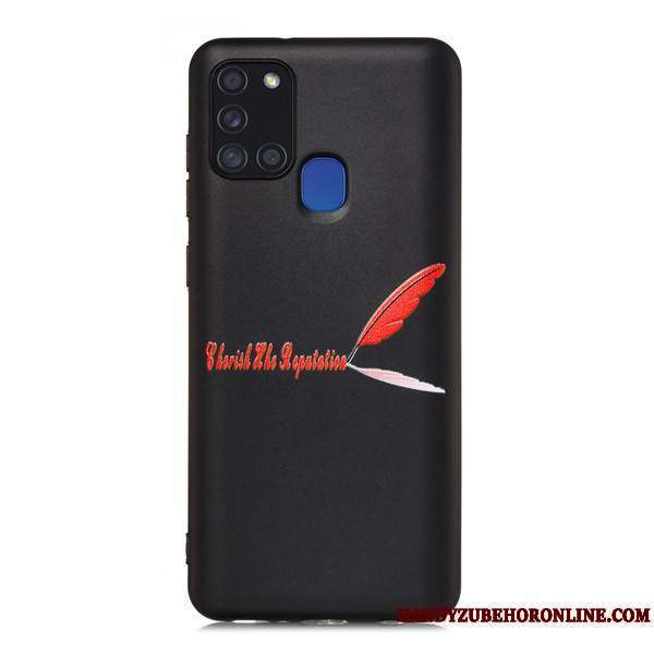 Samsung Galaxy A21s Coque Noir Étui Étoile Tout Compris Incassable Dessin Animé Téléphone Portable