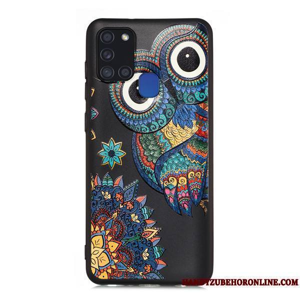 Samsung Galaxy A21s Coque Noir Étui Étoile Tout Compris Incassable Dessin Animé Téléphone Portable