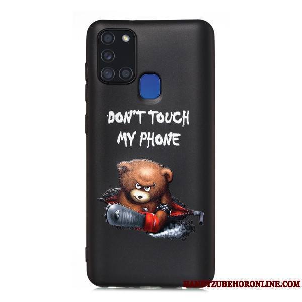 Samsung Galaxy A21s Coque Noir Étui Étoile Tout Compris Incassable Dessin Animé Téléphone Portable