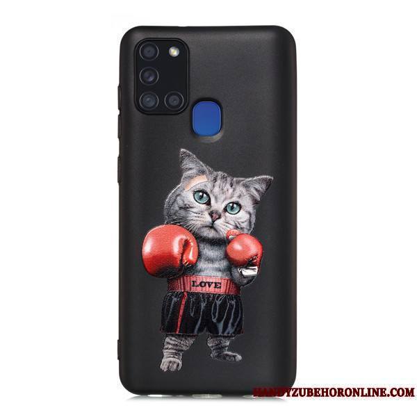 Samsung Galaxy A21s Coque Noir Étui Étoile Tout Compris Incassable Dessin Animé Téléphone Portable