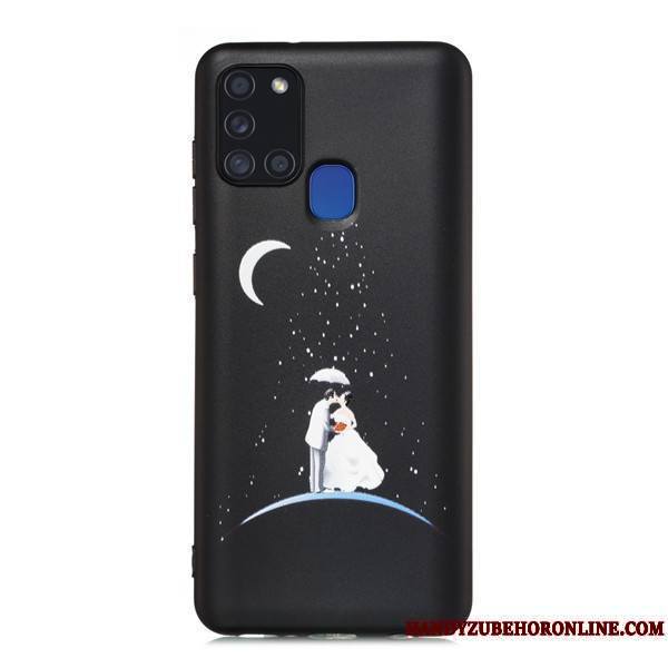 Samsung Galaxy A21s Coque Noir Étui Étoile Tout Compris Incassable Dessin Animé Téléphone Portable