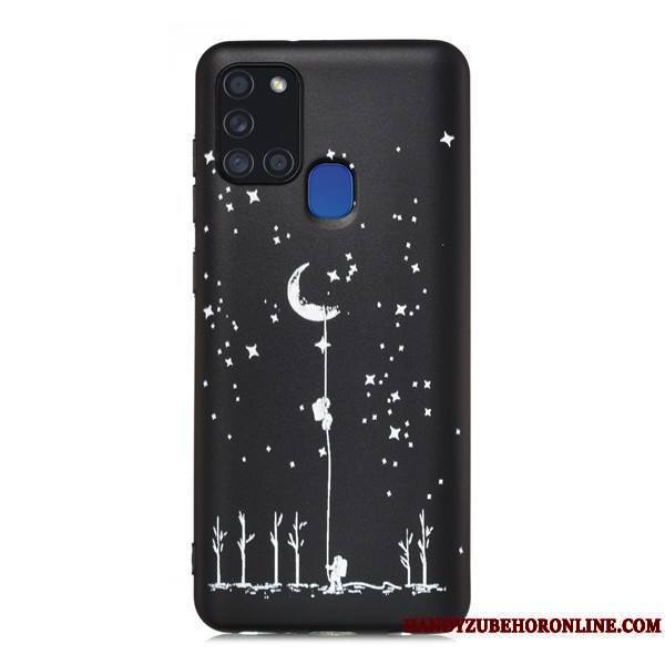 Samsung Galaxy A21s Coque Noir Étui Étoile Tout Compris Incassable Dessin Animé Téléphone Portable