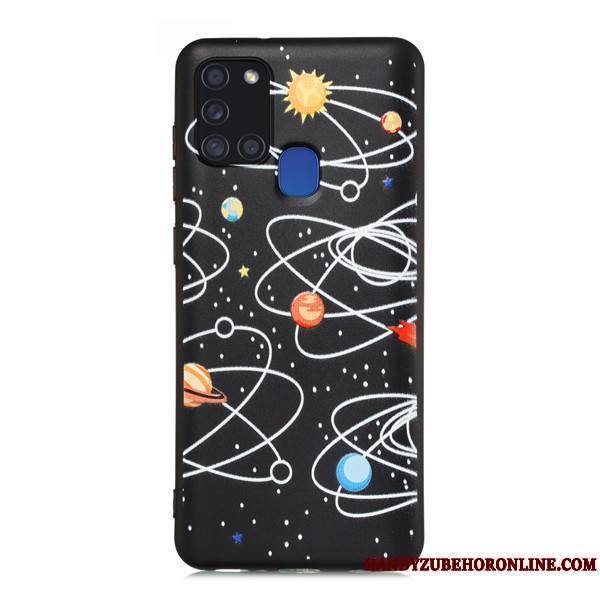 Samsung Galaxy A21s Coque Noir Étui Étoile Tout Compris Incassable Dessin Animé Téléphone Portable