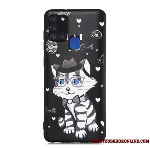 Samsung Galaxy A21s Coque Noir Étui Étoile Tout Compris Incassable Dessin Animé Téléphone Portable